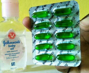 JOHNSON BABY OIL & Vitamin E Capsule Hair Care Beauty Tips - Longer Thicker Hair Care Tips -