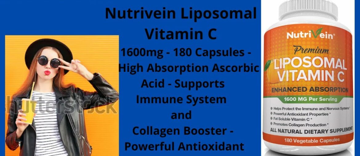 Nutrivein Liposomal Vitamin C 1600mg - 180 Capsules - Supports Immune System and Collagen Booster