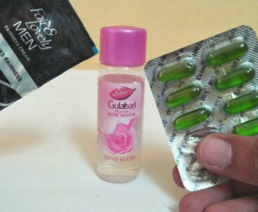 Fair& Lovely, Rose Water& Vitamin E Capsule Natural Glowing Makeup Beauty Skin Whitening Life Hacks