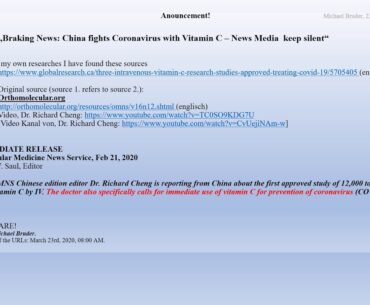 China fights Coronavirus with Vitamin C – News Media  keep silent