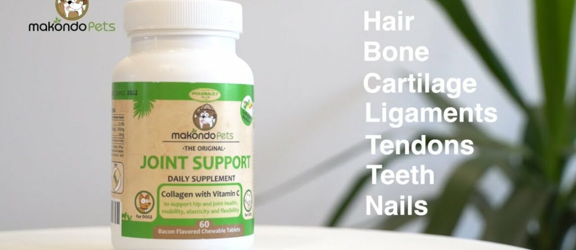 Joint Support Supplement by Makondo Pets. Collagen for Dogs and Cats with Vitamin C.