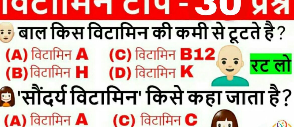 GK|| vitamin most important question2020||vitamin mahtpuran parson2020||Snap Study