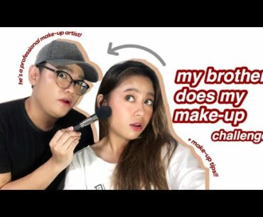 My Brother Does My Makeup Challenge | Krizha Tubera