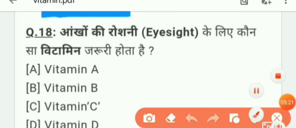 Most important question of vitamin