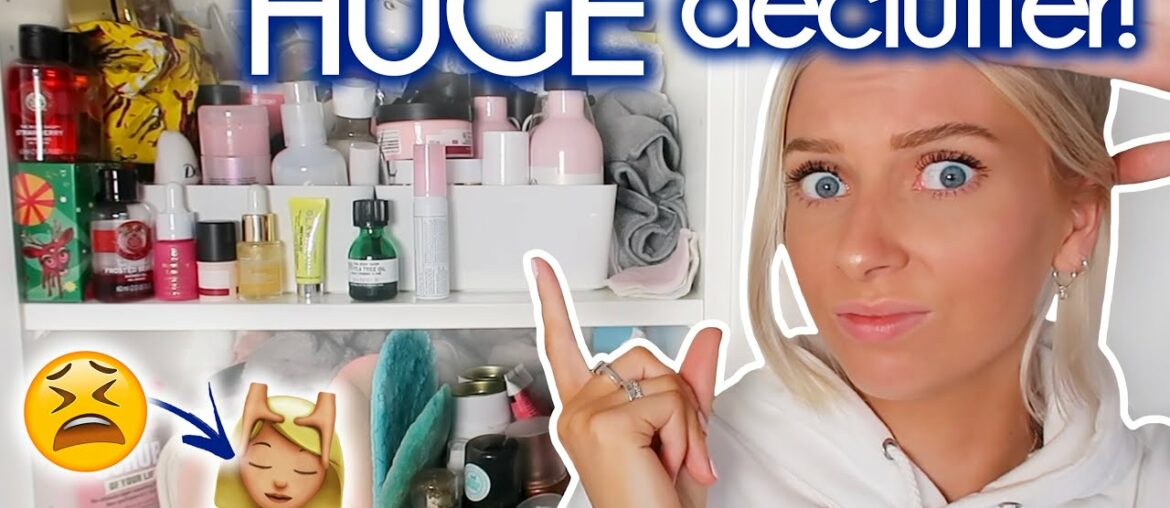 HUGE Skincare & Fake Tan DECLUTTER… organising my entire collection! 😫