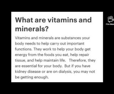 VITAMINS AND MINERALS IN KIDNEY DISEASE