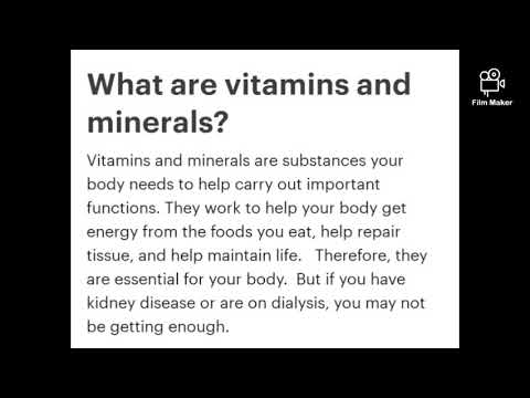 VITAMINS AND MINERALS IN KIDNEY DISEASE