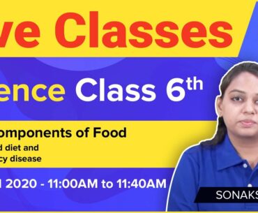 Science Class 6 Chapter 2- Components of Food | Balanced Diet and Deficiency Disease