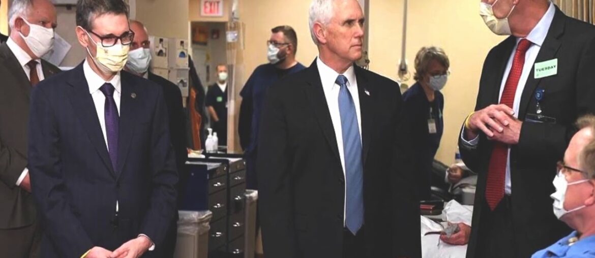 😂Pence Goes Alfresco at Mayo Clinic (Not Scared, No Mask)