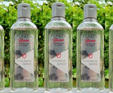 Ponds Vitamin Micellar Water D - Toxx Charcoal review & demo | RARA | makeup remover micellar water