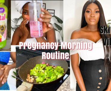 Pregnancy Morning  Routine during quarantine | skin care | prenatal vitamins | food | relaxation |