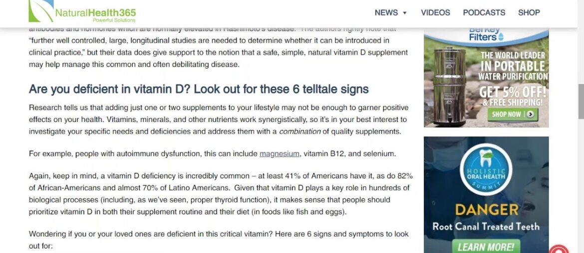 Vitamin D And Your Thyroid... Quick Wellness News Nugget