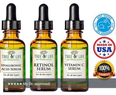 Tree of Life Beauty Anti Aging Serum Combo Pack for Skin - Vitamin C, Retinol, Hyaluronic Acid |