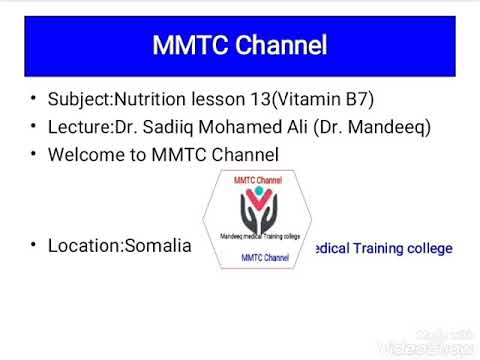 Nutrition lesson 13 (Vitamin B7)