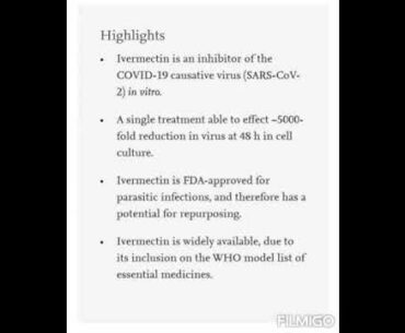 Ivermectin cures Covid-19 coronavirus within 48 hours!