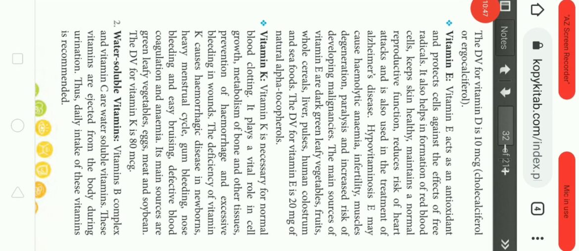 Class 12-chapter-2-  sports and nutrition ( vitamins)