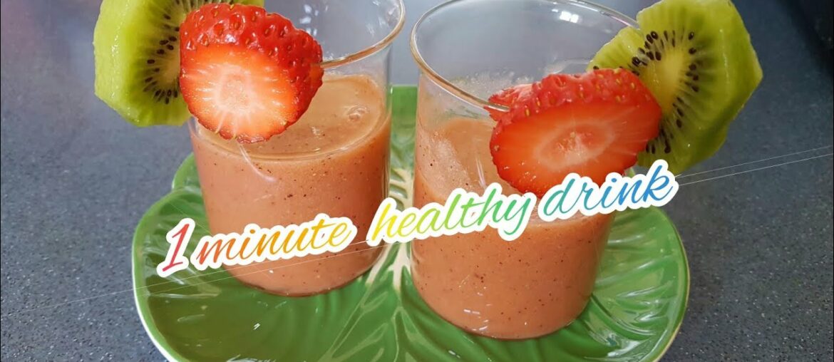 #Allaboutlife .Strawberry  and kiwi smoothi in 1 minute. Full of vitamin C Drink to boost immunity .