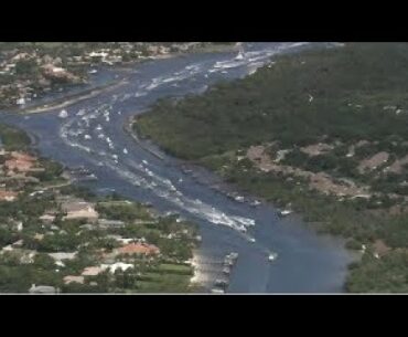 🗽🛥️Trump Bash 2020 Boat Parade Pt 1 AERIAL from Jupiter to Mar a Lago FL