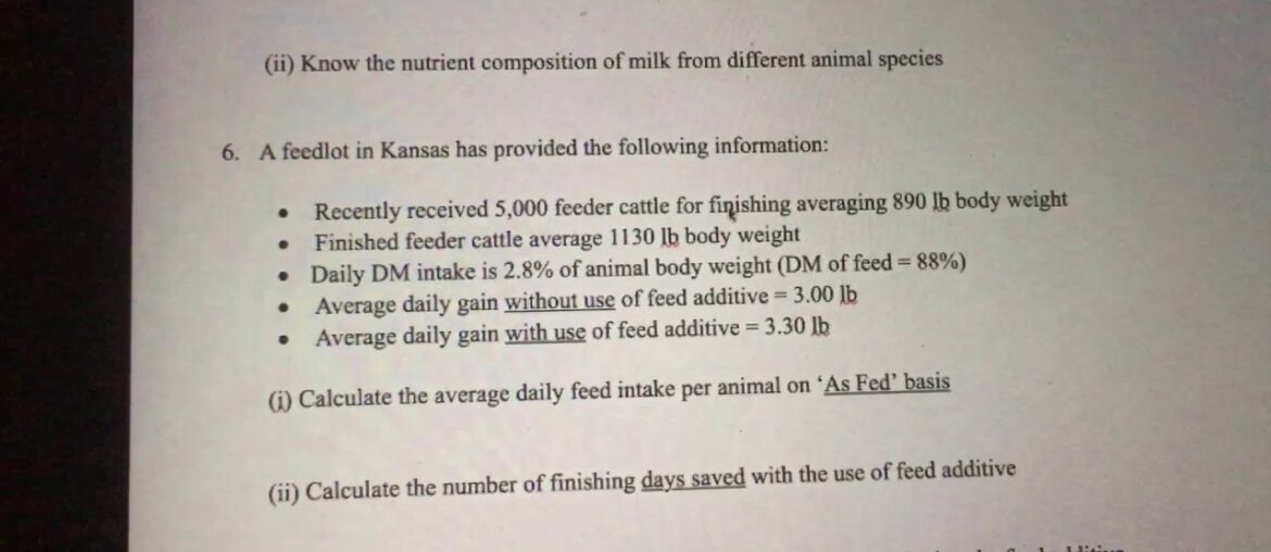 Animal Nutrition final review part B