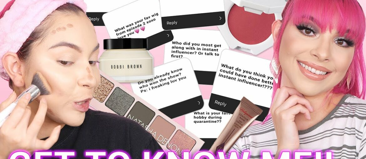 ANSWERING YOUR QUESTIONS WHILE TRYING "OVER HYPED MAKEUP"?! | INSTANT INFLUENCER AND ME!!
