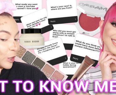 ANSWERING YOUR QUESTIONS WHILE TRYING "OVER HYPED MAKEUP"?! | INSTANT INFLUENCER AND ME!!