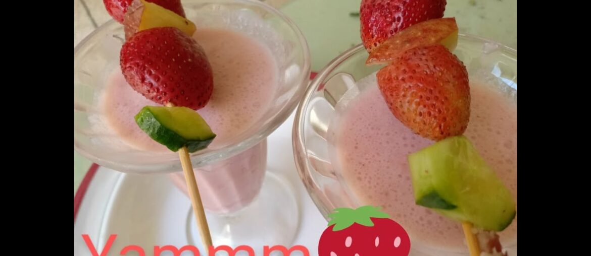 #immunitybooster #covid19 Yogurt Strawberry smoothy/low fat Drink/Sehri Drink