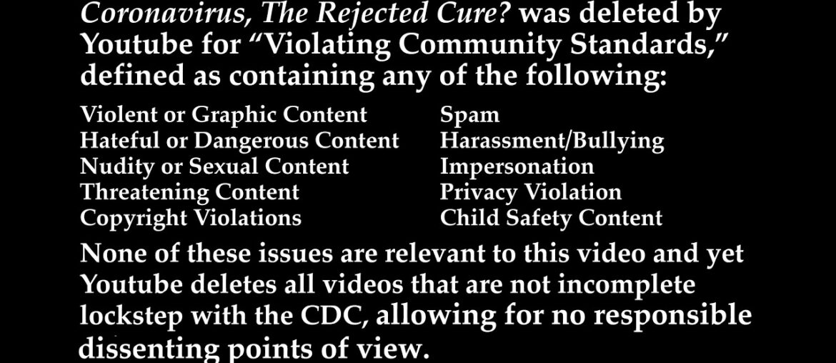 Coronavirus, The Rejected Cure?