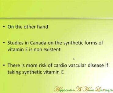Nutritional Supplements: Dangers of Vitamin E