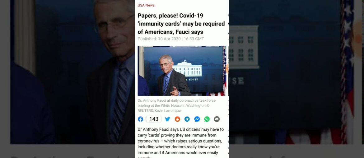Covid-19 Immunity Cards May Be Required Of Americans(GMS_SoulMelody)