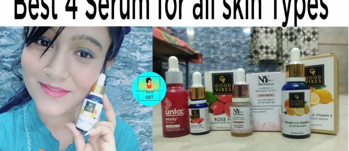 Best 4 Serum for all Skin Types | Purplle | Product Review | KalraBeauty Tips