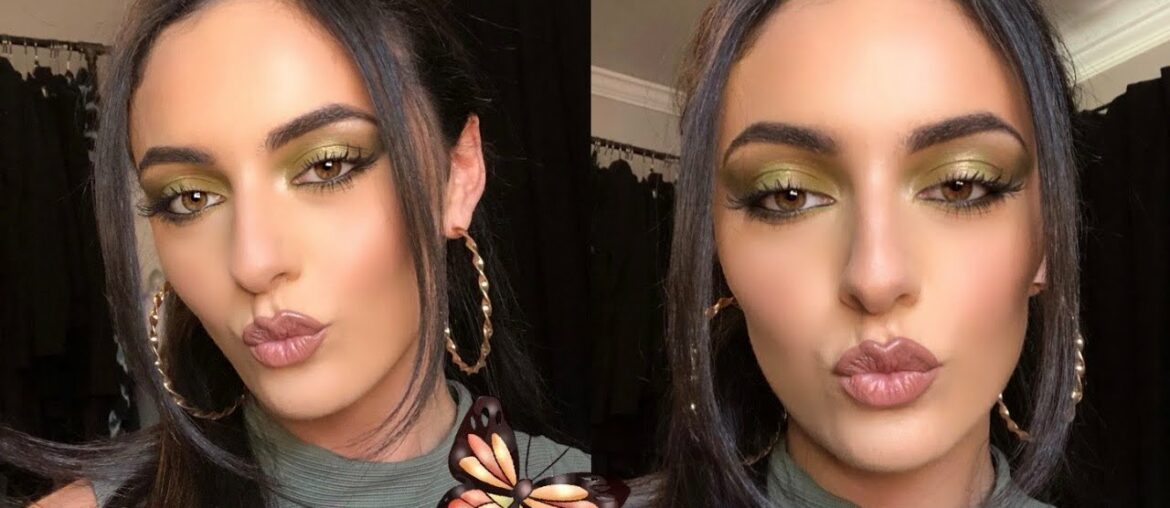 FENTY BEAUTY SOFT MATTE FOUNDATION FIRST IMPRESSION / GRWM / GREEN SMOKEY EYE TUTORIAL