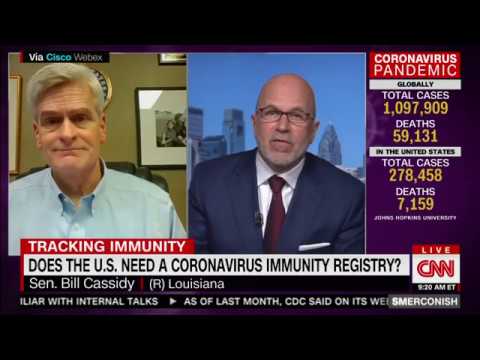 Cassidy joins CNN to promote establishing a coronavirus immunity registry