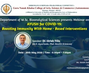 Webinar on AYUSH for COVID-19: Boosting Immunity with Home Based Interventions