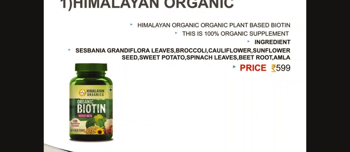 BEST ORGANIC BIOTIN SUPPLEMENT IN INDIA