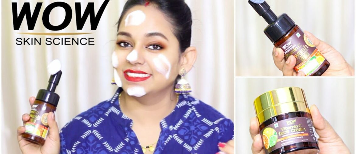 WOW Skin Science Brightening Vitamin C Foaming Face Wash & Face Cream Review / Demo || Skin Care