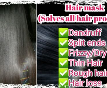 Super Silky & Glossy Hair Mask ll Homemade Just with 4 Ingredients ll with English subtitles