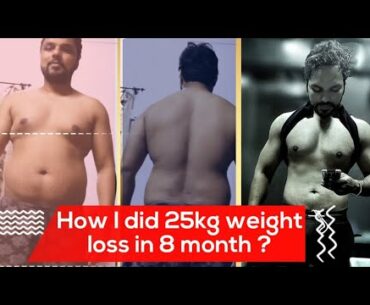 Insane 25 kg Weightloss in 8 month NATURAL TRANSFORMATION | must watch for 100%weightloss motivation