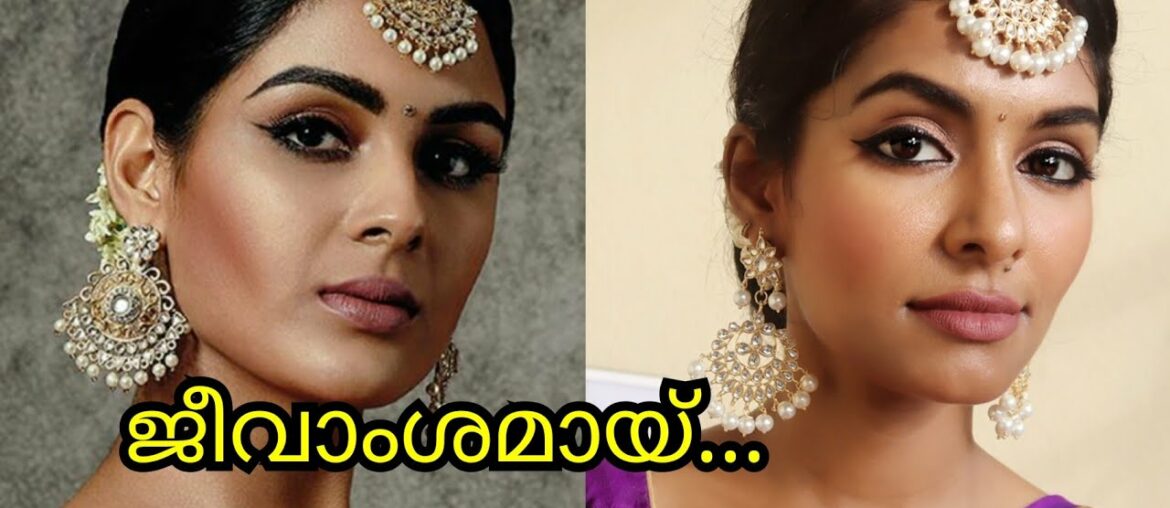 Samyuktha menon inspired makeup|Elegant wedding guest makeup look & hairstyle|Asvi Malayalam