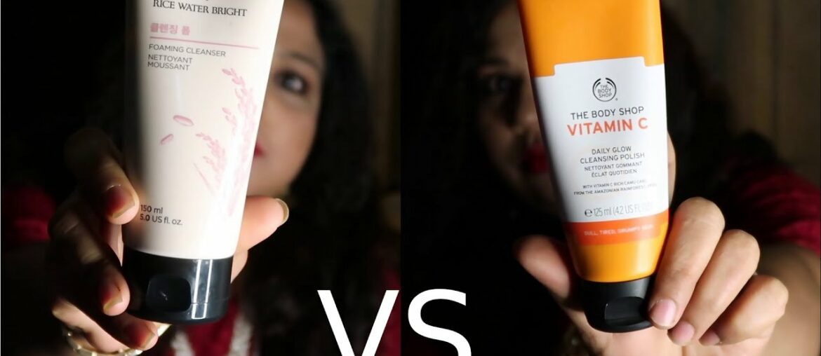 The Body shop vitamin-c face wash review and The Face shop Rice water bright face wash honest review