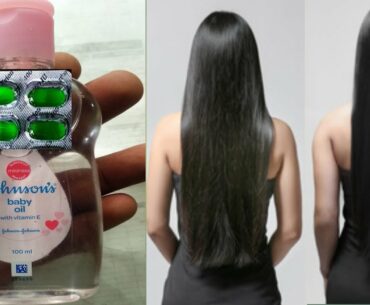 Johnson Baby oil and Vitamin E capsule Hair Care Beauty Tips - Longer Thicker Hair care Tips -/