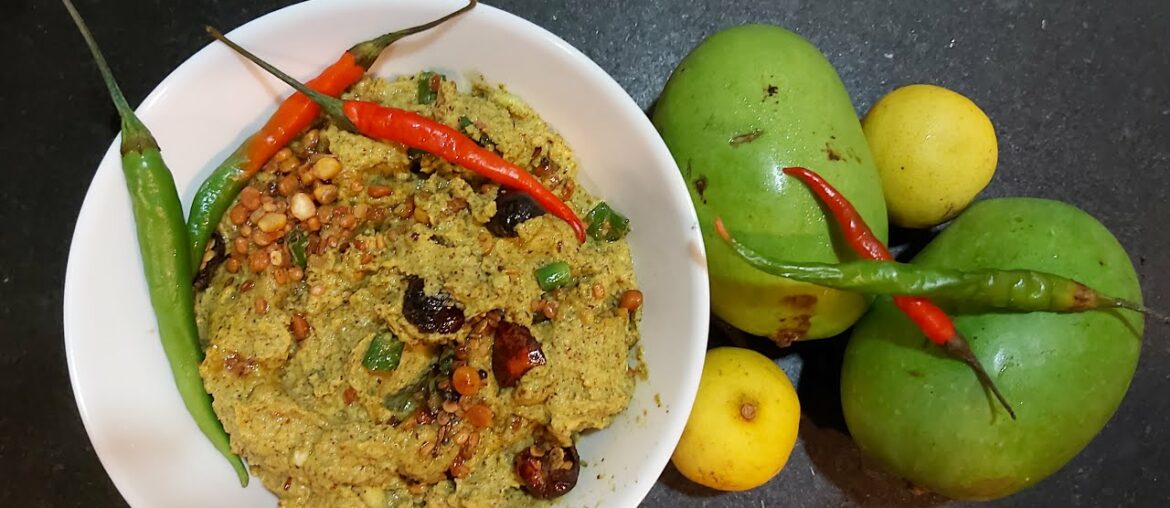 Sprouts and Raw mango tangy chutney (protein and vitamins dense dish) molakalu