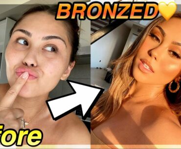 FULL COVERAGE ULTIMATE BRONZE GLOW MAKEUP TUTORIAL | Roxette Arisa