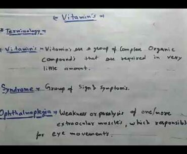 Lecture on the vitamins..