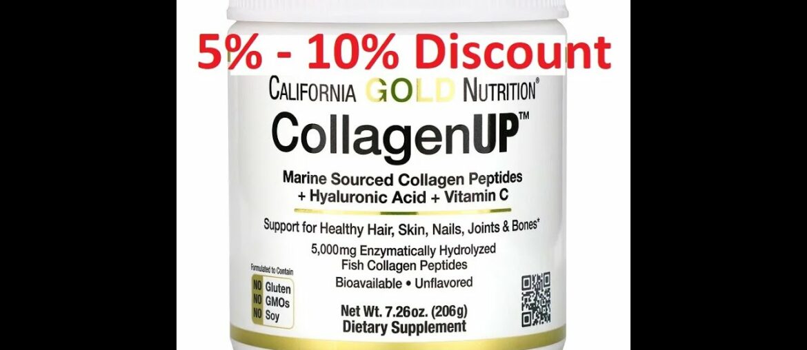 Discount - California Gold Nutrition CollagenUP Marine Collagen + Hyaluronic Acid Vitamin C Review