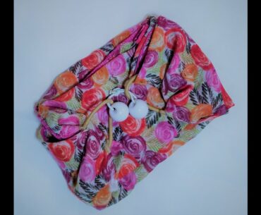 Homemade mask from scarf with prevention earache  for COVID-19 panic without mask supply