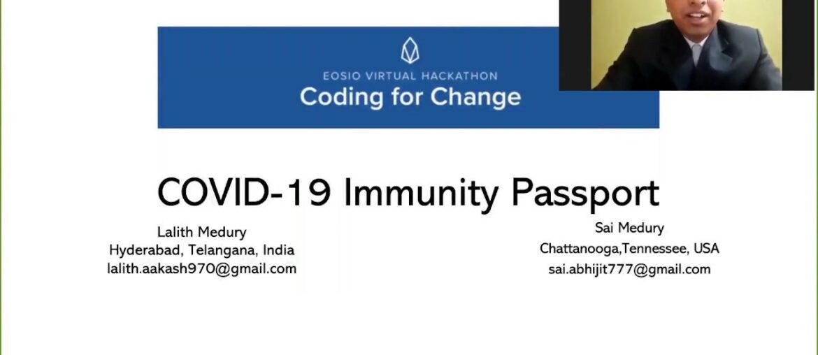 COVID-19 Immunity Passport | #BuiltOnEOSIO | #CodingForChange