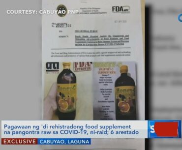 Saksi: Pagawaan ng 'di rehistradong food supplement na pangontra...
