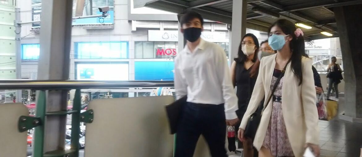 Bangkok begins to revive from COVID19, Walking around BTS Asok in June 2020