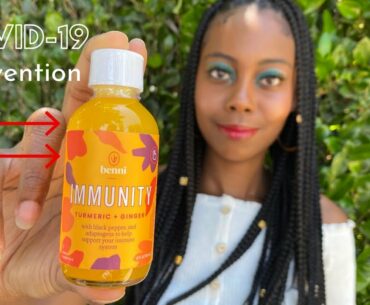 Covid-19 Prevention | Benni Immunity Shots All Vegan Ginger, Turmeric, & Black Pepper
