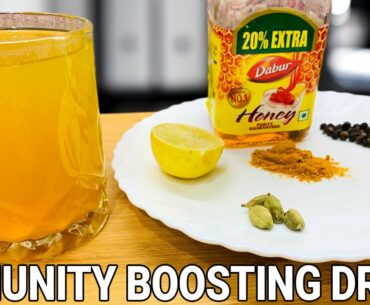 Turmeric Ginger Tea | Immune Boosting Drink in 3min | Immunity Boosting Recipe | Natural Cold Remedy